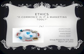 Ethics “E-Commerce Is It a Marketing Tool?”