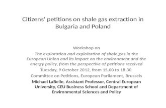 Citizens’ petitions on shale gas extraction in Bulgaria and Poland