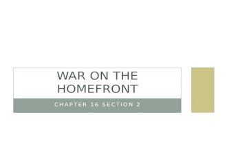 War on the  homefront