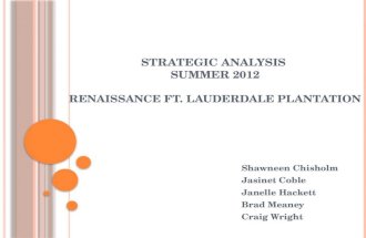 Strategic Analysis  Summer 2012 Renaissance Ft. Lauderdale plantation