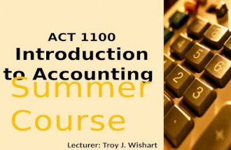 ACT 1100 Introduction to Accounting