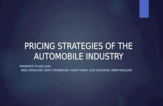 PRICING STRATEGIES OF THE AUTOMOBILE INDUSTRY