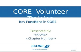 CORE  Volunteer Training