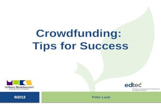 Crowdfunding :  Tips for Success