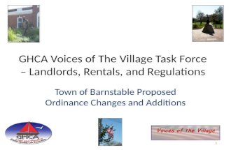 GHCA Voices of The Village Task Force – Landlords, Rentals, and Regulations