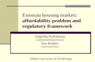 Estonian housing market : affordability problem and regulatory framework