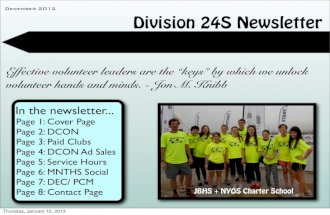 Division 24S' December Newsletter