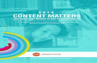 Content Matters 2014 Asia Research Study - Studio D Waggener Edstrom - Zaheer Nooruddin