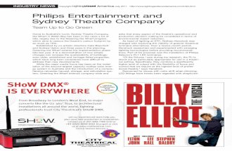 Sydney Theatre Company incorporates the Philips Entertainment PL1 as part of its green strategy