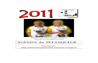 Agenda  2011 Quatre-Saisons Pétan Club
