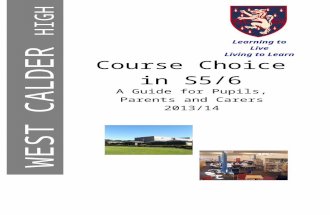 West Clader Course Choice Booklet 2013/14