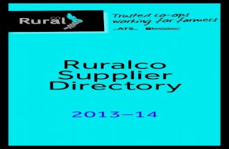 Ruralco Supplier Directory 2013-2014