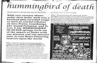 Hummingbird of Death - Interview in SF&L #23