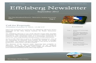 Effelsberg Newsletter - September 2012, Volume 3, Issue 3