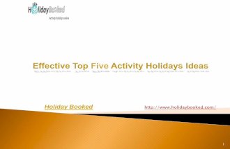 Effective Top Five Activity Holidays Ideas