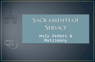 Sacraments of Service