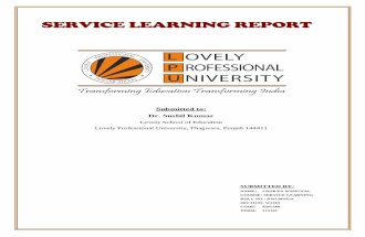 SERVICE LEARNING REPORT BY LHAKPA WANGYAL
