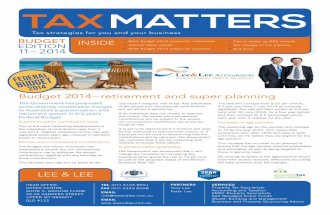 Tax Matters - Budget Edition 2014