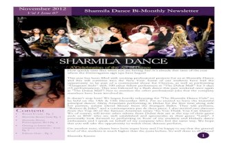 Sharmila Dance Newsletter - November