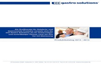 CCI gastro solutions Produktkatalog 2013