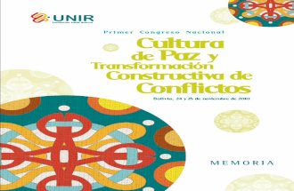 Memoria del Primer Congreso Nacional de Cultura de Paz y Transformación constructiva