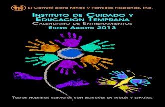 INSTITUTO DE CUIDADO Y EDUCACIÓN TEMPRANA/CALENDARIO 2013