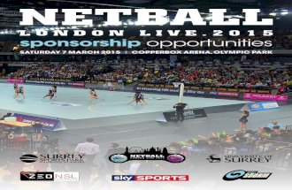 Netball London Live 2015 Sponsorship Opportunities