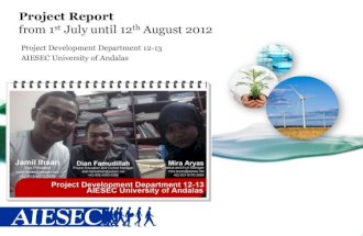 Project Report July & August 2012