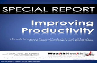 Improving Productivity Special Report