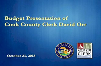 David Orr, Cook County Clerk, 2014 budget presentation