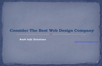 Consider The Best Web Design Company