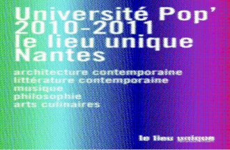 Programme de l'université Pop' 2010-11
