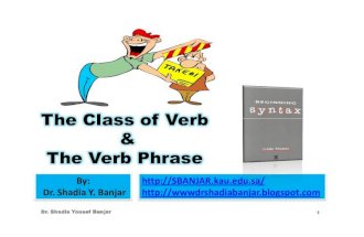 The Class of Verb & Verb Phrase
