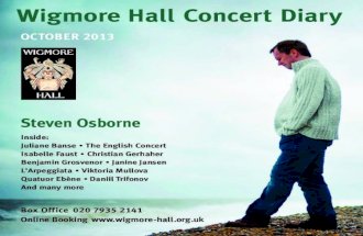 Wigmore Hall October 2013 Concert Diary