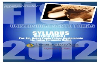 Syllabus Cultura Fisica y Deportes I