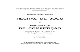 REGRAS OFICIAIS DE JOGO DE DAMAS