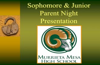 Mesa 10th & 11th Grade Parent Night 2012