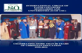 International Circle of Faith Colleges, Seminaries, and Universities Academic Manual 2012-2013