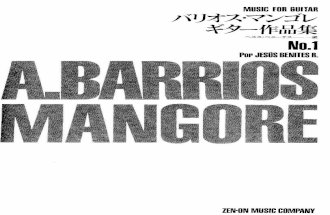 GUITAR WORKS OF AGUSTIN BARRIOS MANGORE - VOLUME 1