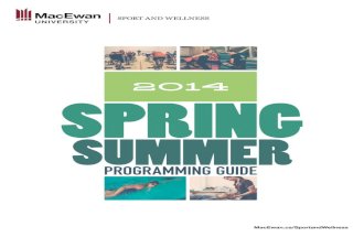 MacEwan University Sport and Wellness Programming Guide Spring/Summer 2014