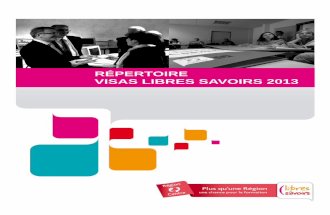 Répertoire Visas Libres savoirs 2013