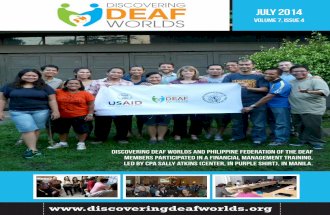 Discovering Deaf Worlds July 2014 Newsletter, vol. 7, issue 4