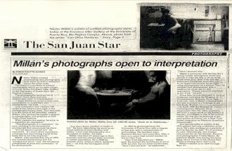Artículo - Millán's photographs open to interpretation - 1988