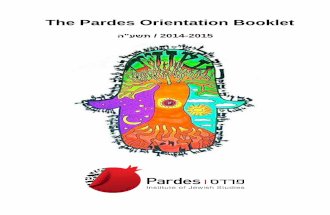 2014-15 Orientation Booklet for the Pardes Institute