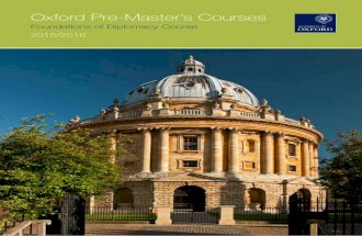 Pre-Master's Courses 2015-16: Foundations of Diplomacy
