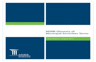 Msrb glossary of municipal securities terms third edition august 2013