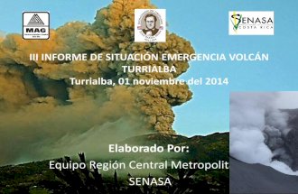 III Informe de Situación de Emergencia del Volcán Turrialba
