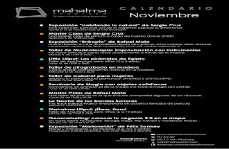 Calendario noviembre Mahatma Showroom