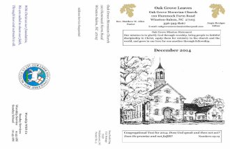 Oak Grove Moravian December 2014 Newsletter