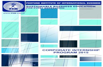 Information Brochure - FIIB Corporate Internship Program 2015 (Batch 2014-2016)